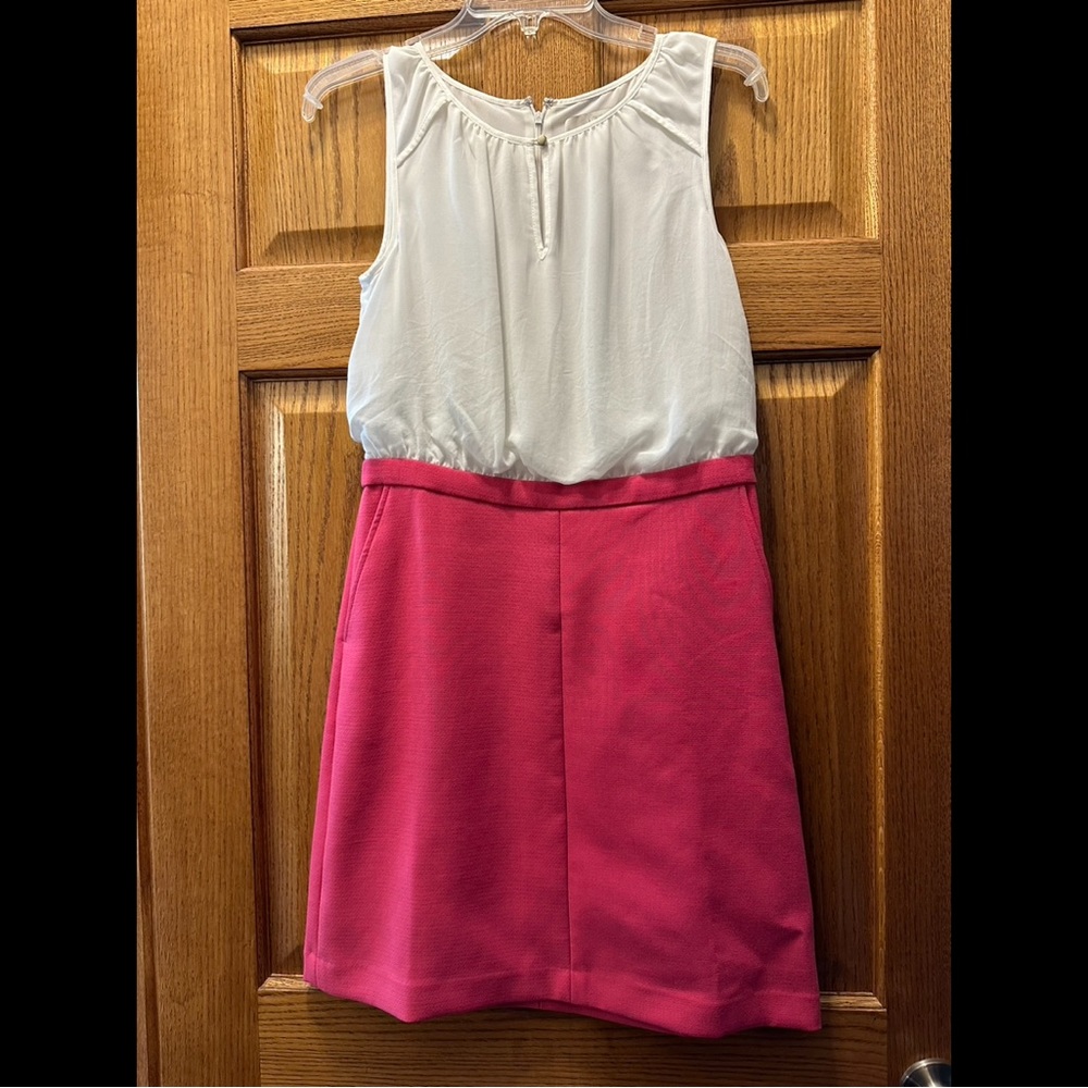 Loft pink and white professional dress size 2